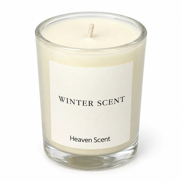 Small Winter Scent candle from Heaven Scent Incense Ltd, featuring a cozy winter-themed wax design.