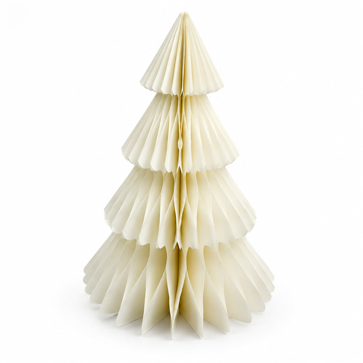 Full view of the Winter White Paper Christmas Tree on a white background