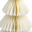 Close-up of the ivory paper folds and scalloped tier edges of the Winter White Paper Christmas Tree
