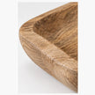Starlight Express wooden dough bowl used as a rustic kitchen tray, showcasing natural wood grain and handcrafted design.