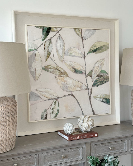 Wooden Framed Painting On Canvas - Green Leaves - Posters, Prints, & Visual ArtworkPosters, Prints, & Visual Artwork - Lulu Loves Home