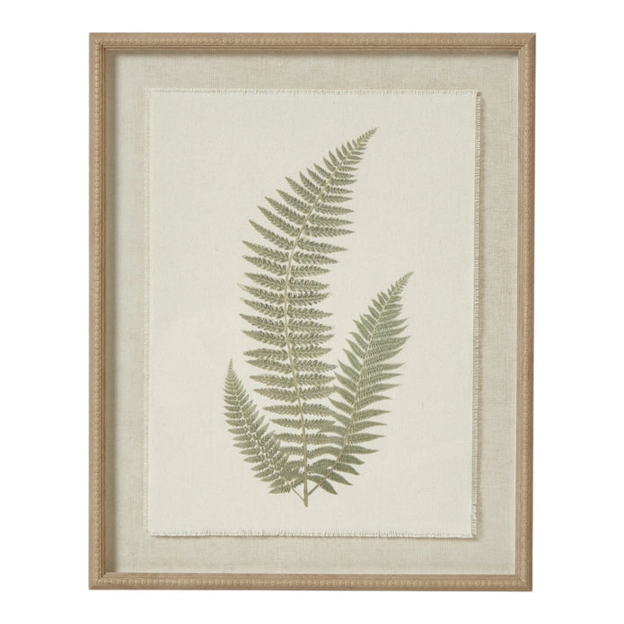 Wooden framed vintage wall art print featuring green ferns, decorative wall decor by Hill Interiors