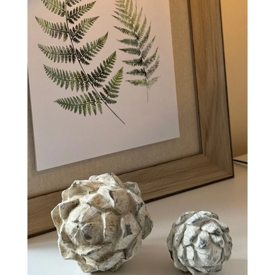 Wooden framed wall art print featuring vibrant green ferns, perfect for nature-inspired home decor by Hill Interiors.
