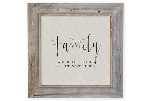 Wooden Rustic Extra Large Framed Sign - Family Where Life PRE ORDER UP TO SIX WEEK DELIVERY TIME - Posters, Prints, & Visual ArtworkPosters, Prints, & Visual Artwork - Lulu Loves Home