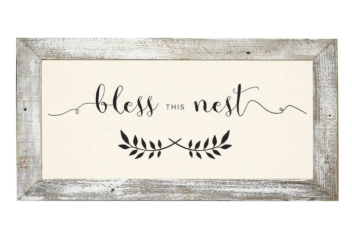 Wooden Rustic Large Framed Sign - Bless This Nest PRE ORDER UP TO SIX WEEK DELIVERY TIME - Lulu Loves Home