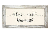 Wooden Rustic Large Framed Sign - Bless This Nest PRE ORDER UP TO SIX WEEK DELIVERY TIME - Lulu Loves Home