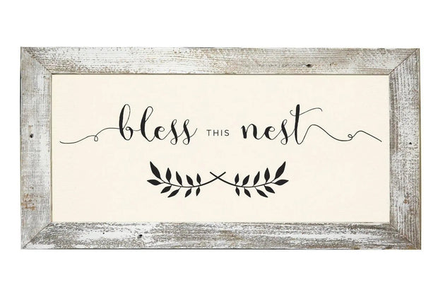 Wooden Rustic Large Framed Sign - Bless This Nest PRE ORDER UP TO SIX WEEK DELIVERY TIME - Lulu Loves Home