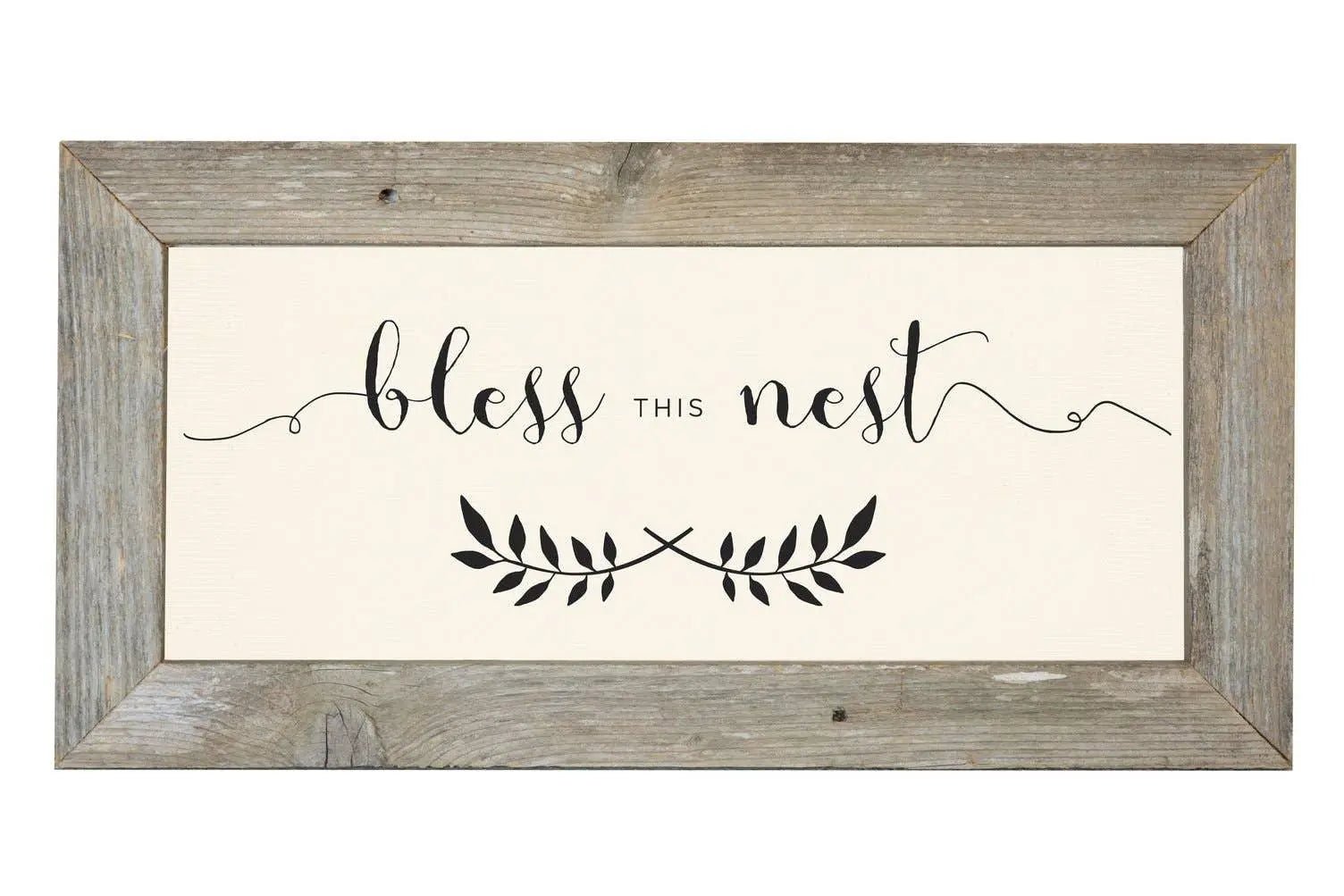 Wooden Rustic Large Framed Sign - Bless This Nest PRE ORDER UP TO SIX WEEK DELIVERY TIME - Lulu Loves Home