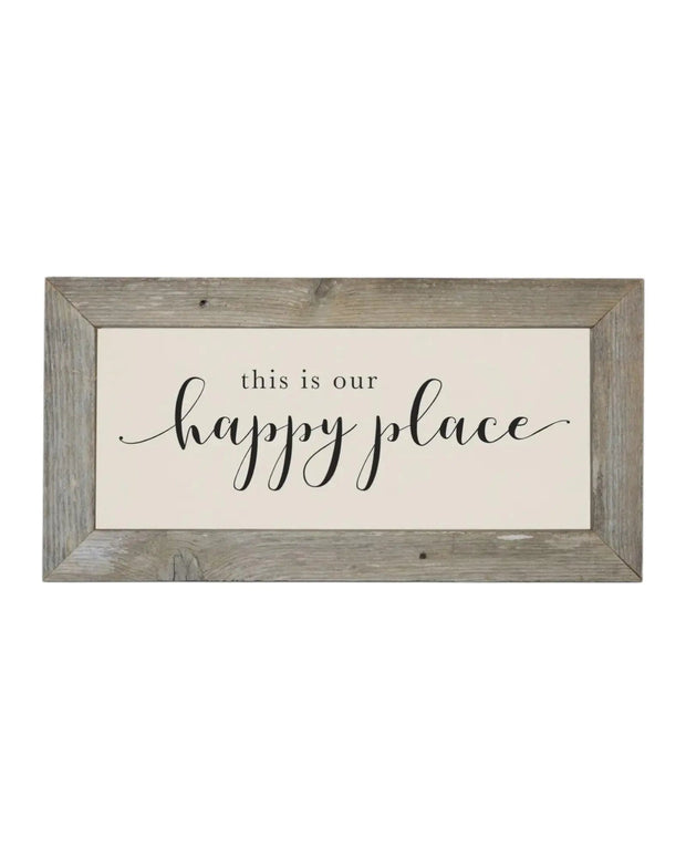 Wooden Rustic Large Framed Sign - This is Our Happy Place PRE ORDER UP TO SIX WEEK DELIVERY TIME - Posters, Prints, & Visual ArtworkPosters, Prints, & Visual Artwork - Lulu Loves Home
