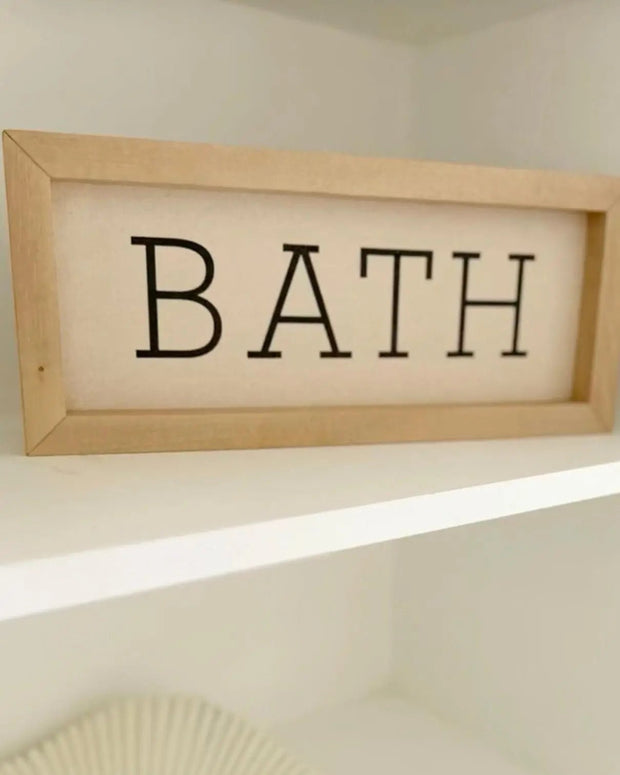 Wooden Rustic Medium Framed Sign - BATH - Posters, Prints, & Visual ArtworkPosters, Prints, & Visual Artwork - Lulu Loves Home