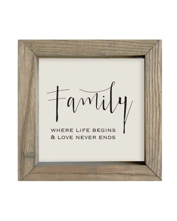 Wooden Rustic Small Framed Sign - Family Where Life - Posters, Prints, & Visual ArtworkPosters, Prints, & Visual Artwork - Lulu Loves Home