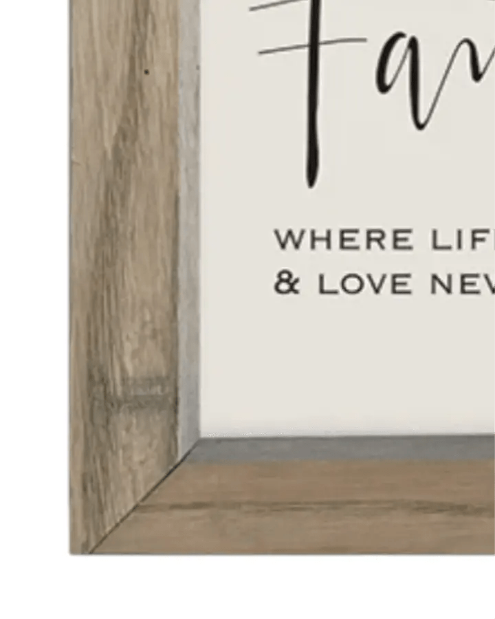 Wooden Rustic Small Framed Sign - Family Where Life - Posters, Prints, & Visual ArtworkPosters, Prints, & Visual Artwork - Lulu Loves Home