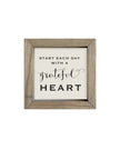 Wooden Rustic Small Framed Sign - Start Each Day With A Grateful Heart - Posters, Prints, & Visual ArtworkPosters, Prints, & Visual Artwork - Lulu Loves Home