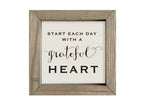 Wooden Rustic Small Framed Sign - Start Each Day With A Grateful Heart - Posters, Prints, & Visual ArtworkPosters, Prints, & Visual Artwork - Lulu Loves Home