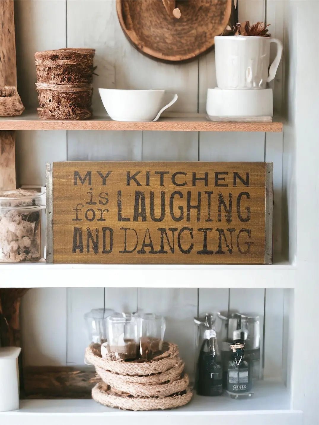 Wooden Wall Plaque Sign - My Kitchen Is For Laughing And Dancing - Home DecorHome Decor - Lulu Loves Home