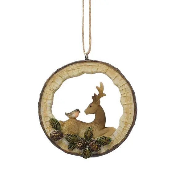 Sitting Reindeer Wood Hanging Decoration Widdop & Co