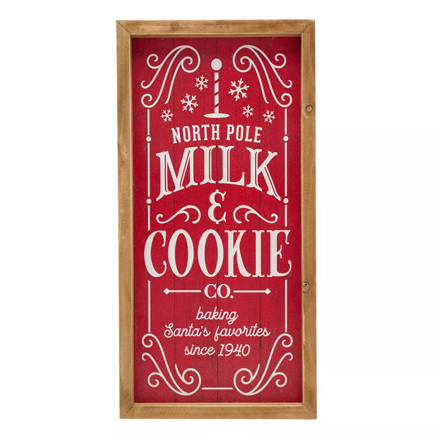North Pole Milk & Cookie Wall Plaque