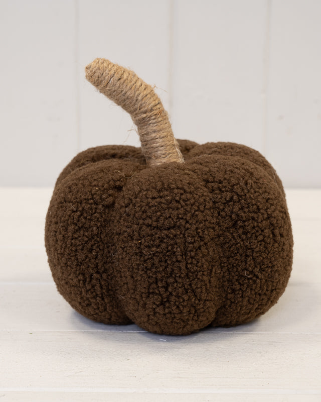 Chocolate Brown Boucle Fabric Pumpkin