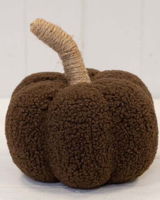Chocolate Brown Boucle Fabric Pumpkin