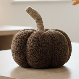 Chocolate Brown Boucle Fabric Pumpkin