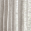 Yard greige sheer voile curtain panel close-up of sheer hanging folds