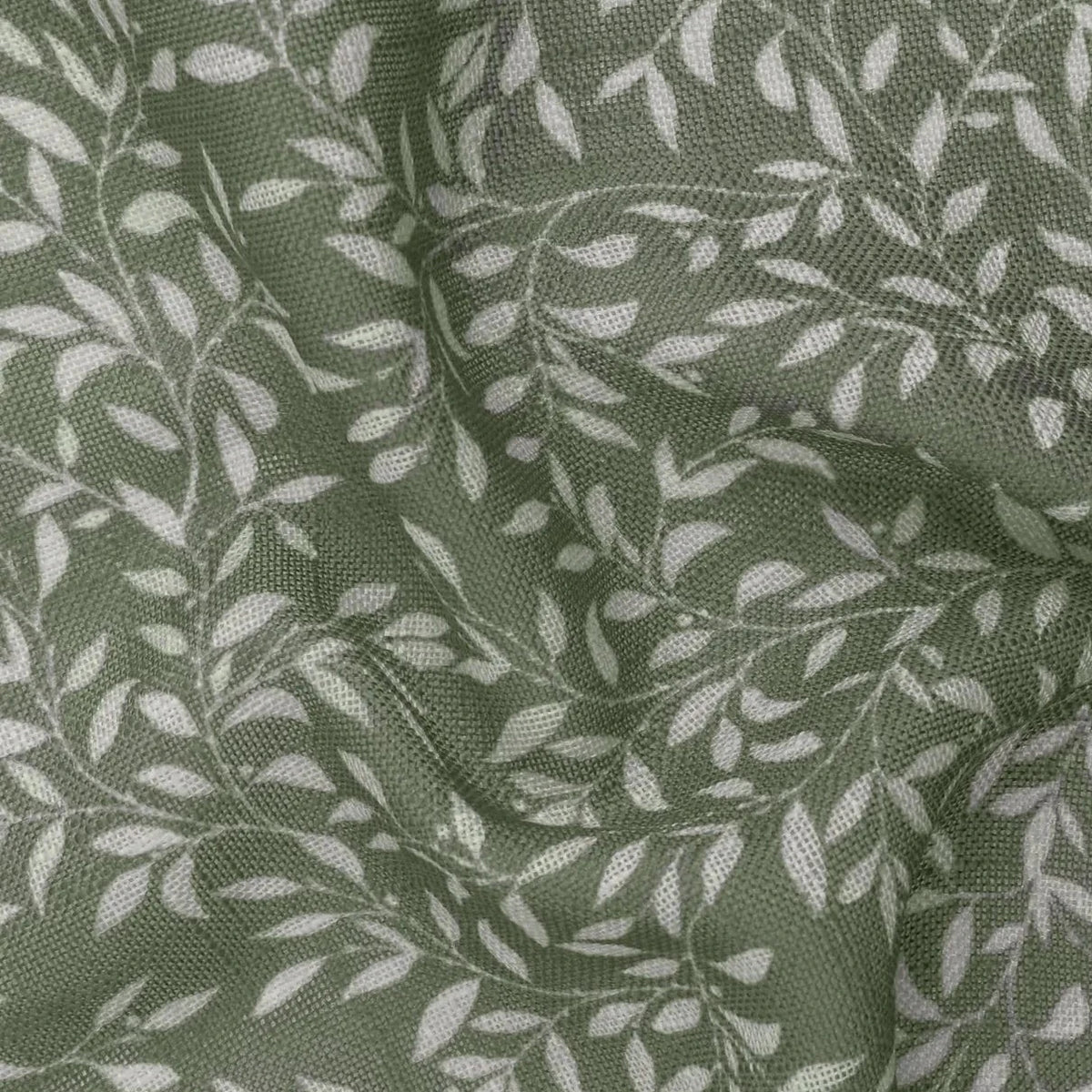 Green woven sheer voile curtain panel with yard leaf pattern from Riva Home, soft furnishings, 140cm wide by 250cm long.