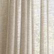 Yard natural beige sheer voile curtain panel close-up of sheer hanging folds