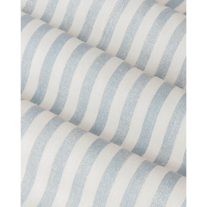 Ocean blue striped blackout eyelet curtains by Riva Home, soft furnishings with eyelet top design for stylish window coverage.