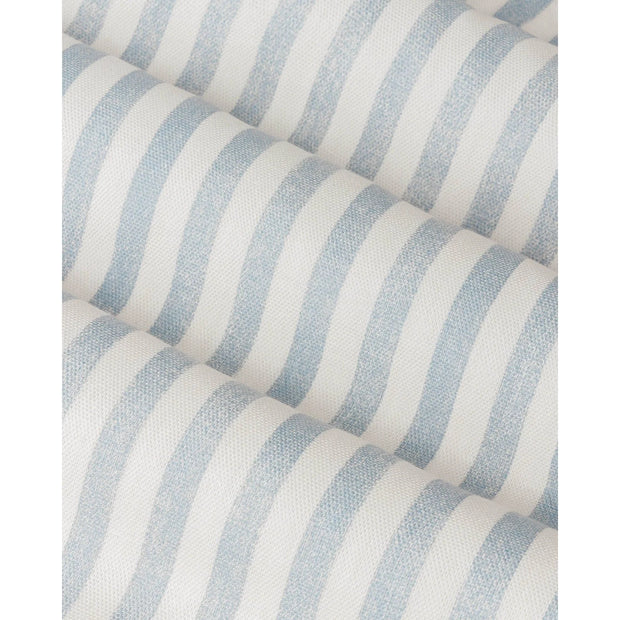 Ocean blue striped blackout eyelet curtains by Riva Home, soft furnishings with eyelet top design for stylish window coverage.