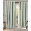 Sage green striped blackout eyelet curtains by Riva Home, soft furnishings, 117cm wide and 137cm high, ideal for light control and privacy.