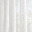 Yard white sheer voile curtain panel close-up of sheer hanging folds