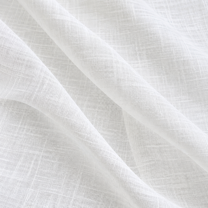 Yard white sheer voile curtain panel close-up of softly draped fabric layers