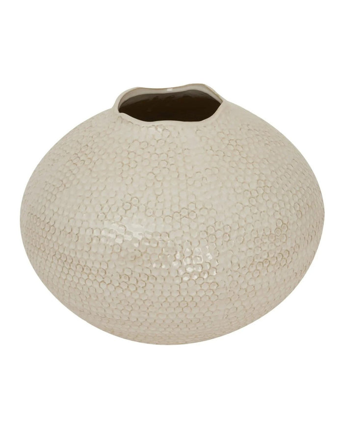 Zaffera Ivory Caldron Textured Vase - VasesVases - Lulu Loves Home