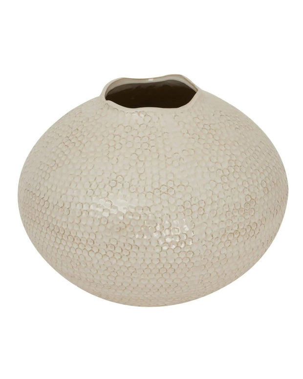 Zaffera Ivory Caldron Textured Vase - VasesVases - Lulu Loves Home