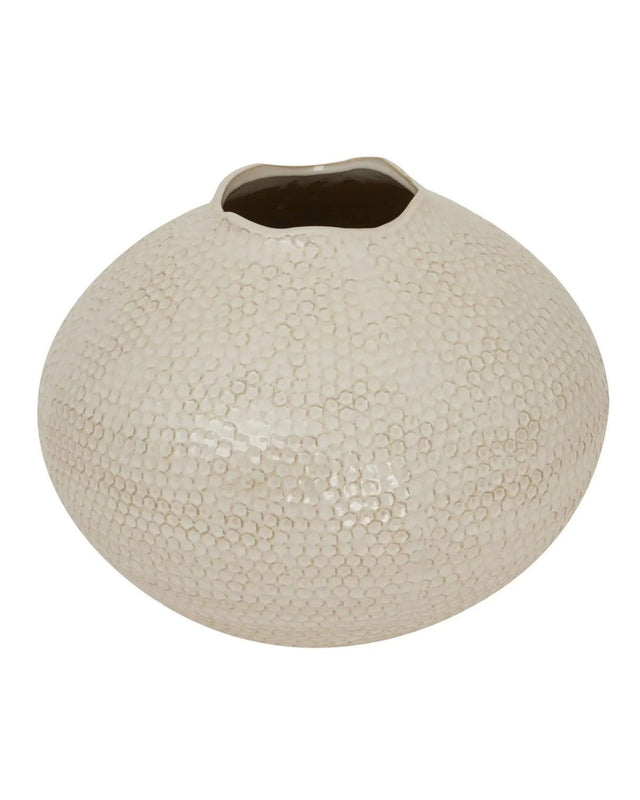 Zaffera Ivory Caldron Textured Vase - VasesVases - Lulu Loves Home