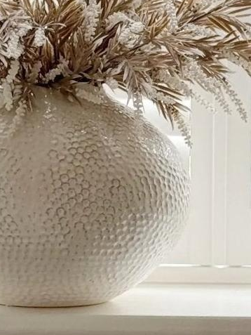 Zaffera Ivory Caldron Textured Vase