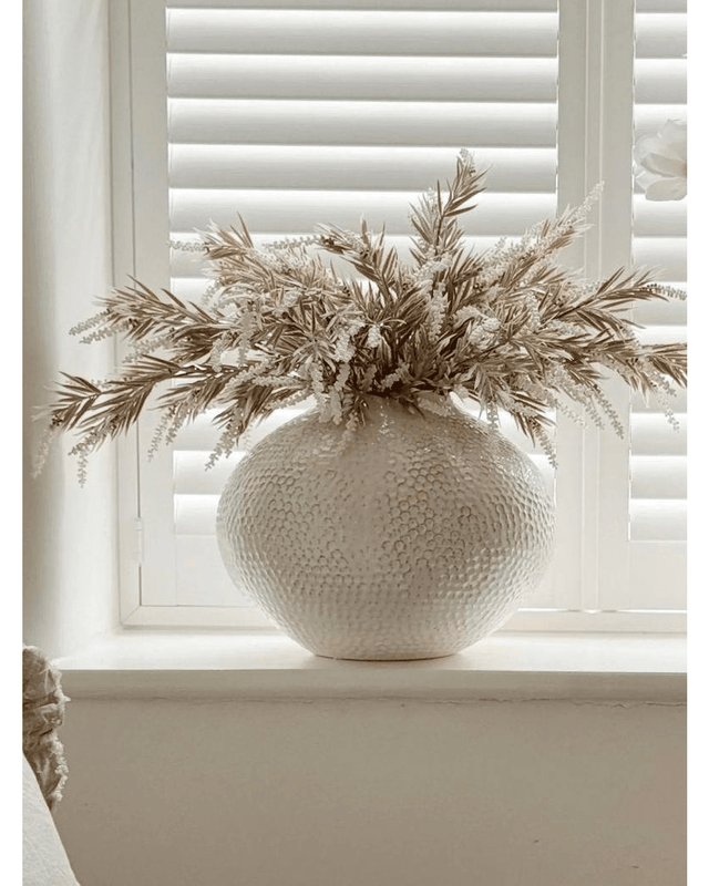 Zaffera Ivory Caldron Textured Vase