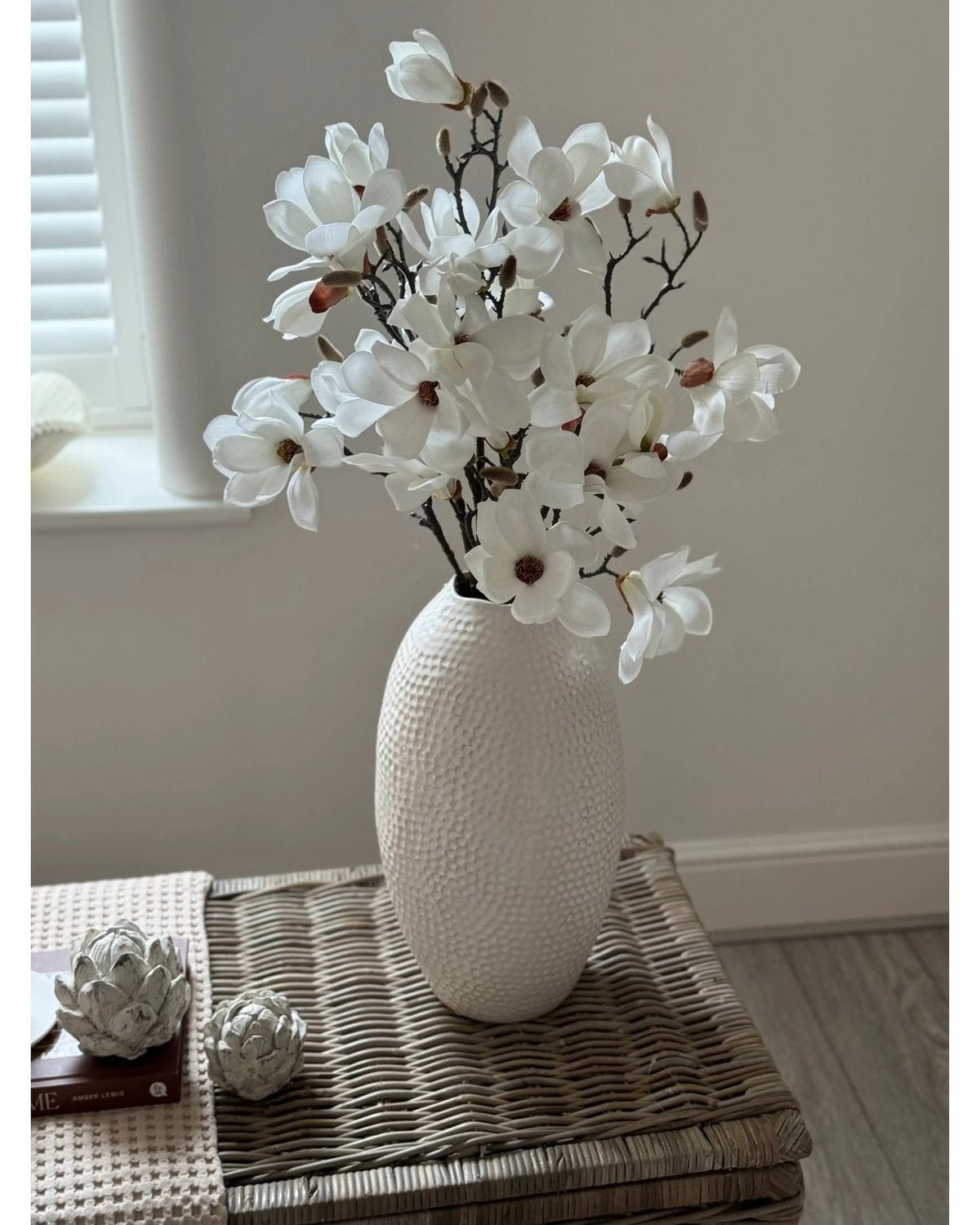 Zaffera Ivory Tall Textured Vase - VasesVases - Lulu Loves Home
