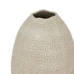 Ivory Zaffera tall textured vase by Hill Interiors, showcasing a sleek, modern design with a textured surface on a neutral background.