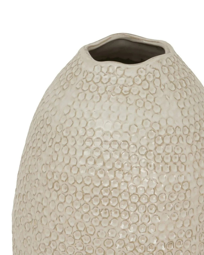Zaffera Ivory Tall Textured Vase - VasesVases - Lulu Loves Home