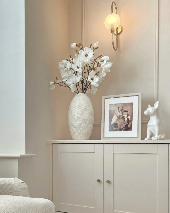 Zaffera Ivory Tall Textured Vase - VasesVases - Lulu Loves Home