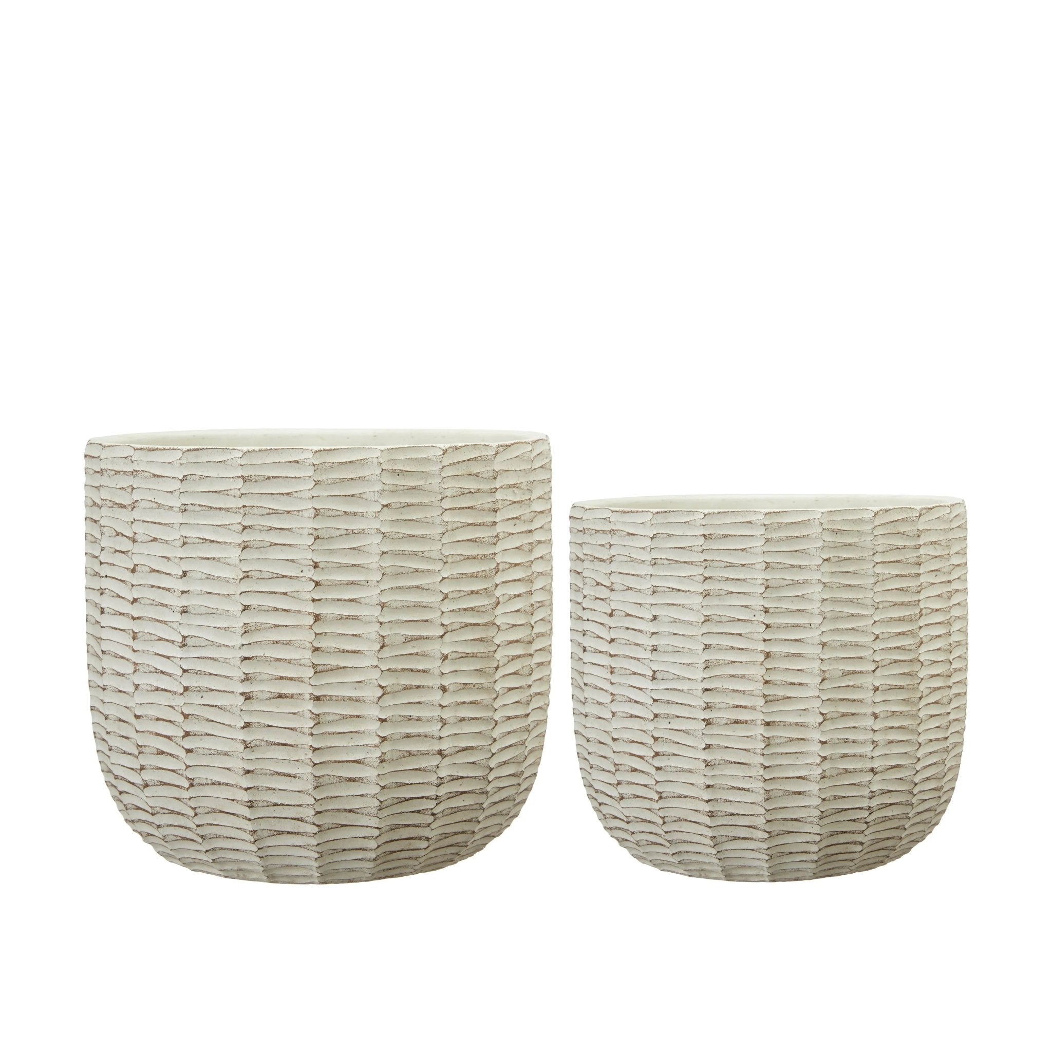 Ziatra Ribbed White Planter Pot - Home DecorHome Decor - Lulu Loves Home