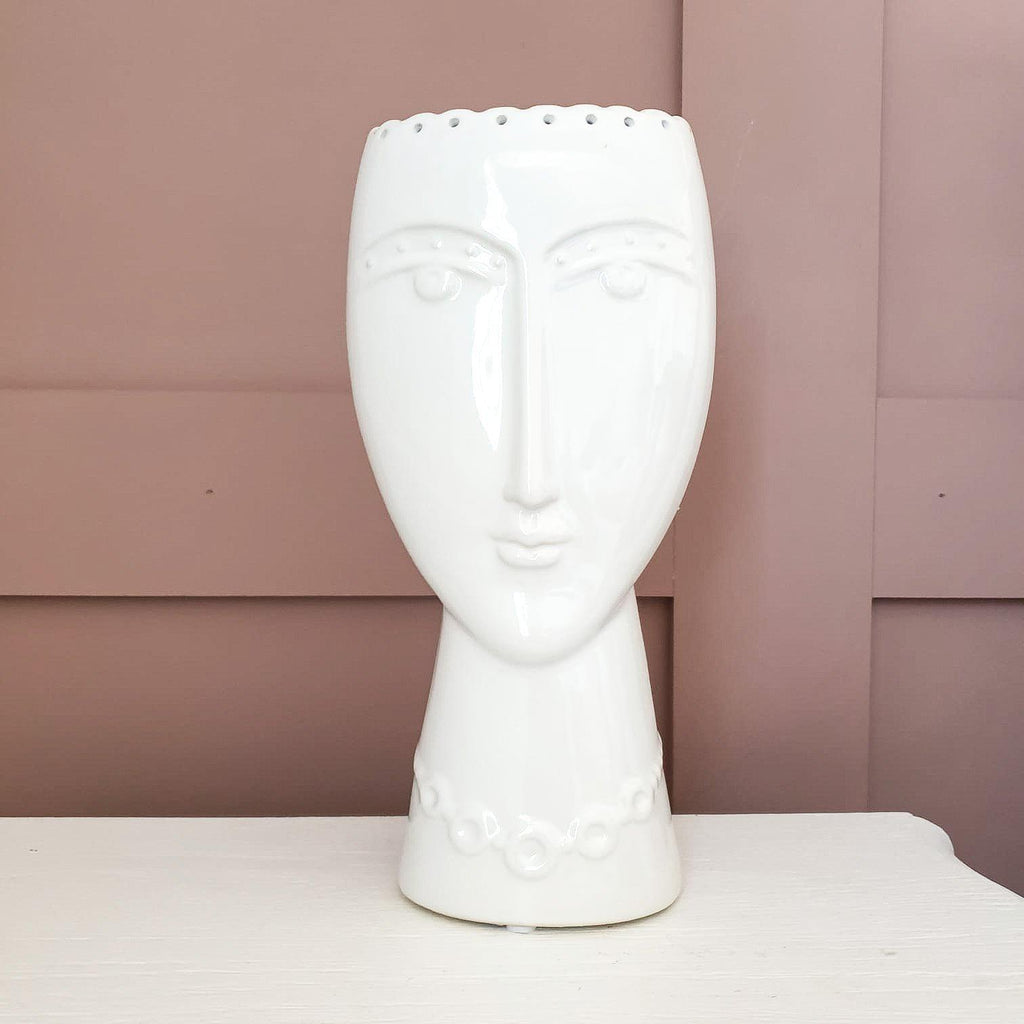 Ceramic White Lady Vase - Large - Lulu Loves Home - Vases