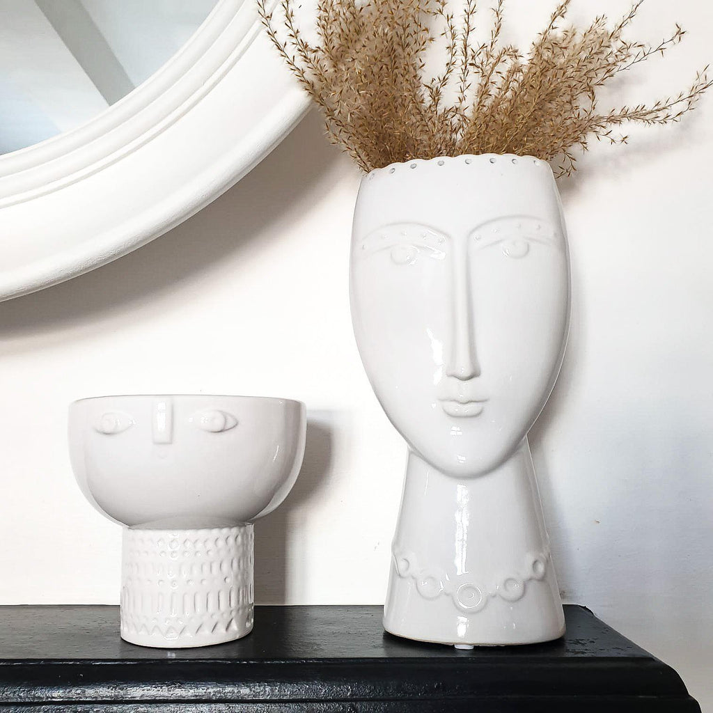 Ceramic White Lady Vase - Large - Lulu Loves Home - Vases