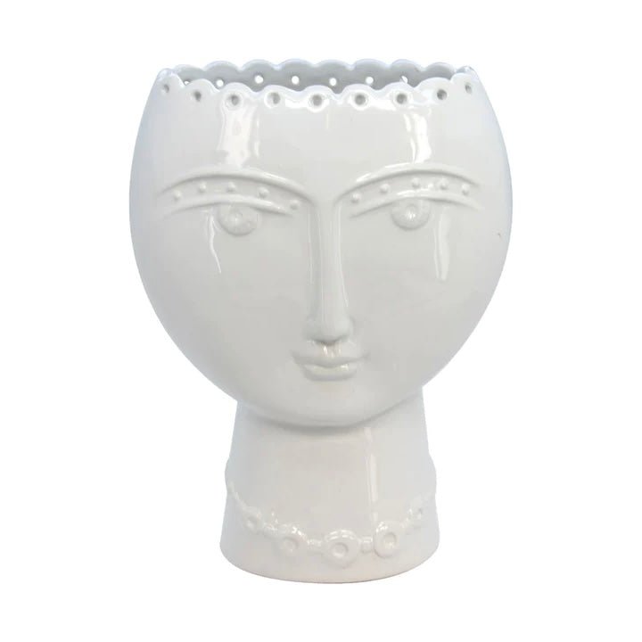 Ceramic White Lady Vase - Small - Lulu Loves Home - 