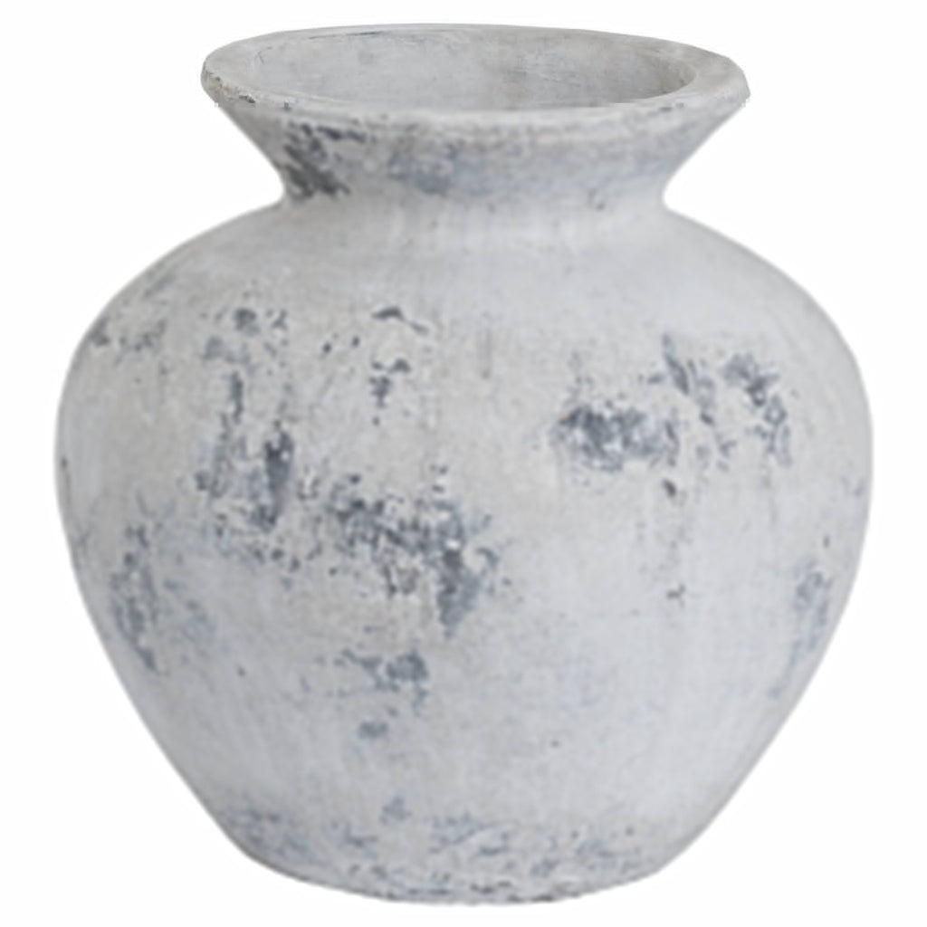 Darcy Antique White Stone Concrete Vase - Lulu Loves Home - Vases