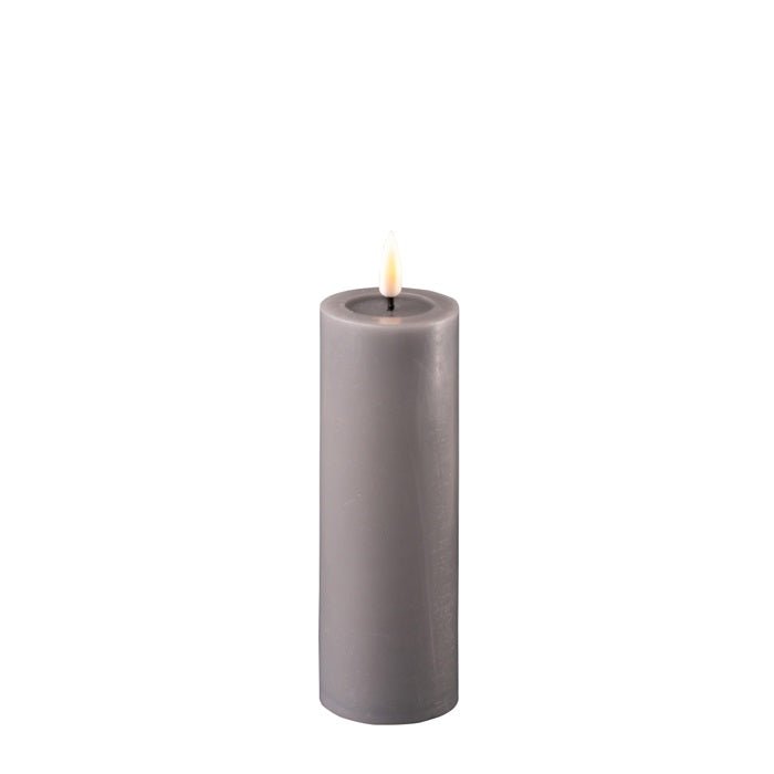 Deluxe Homeart Grey Slim LED Light Up Pillar Candle - Lulu Loves Home - Candles - LED