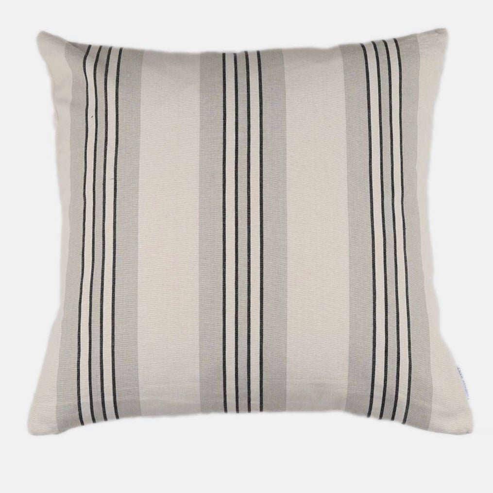 French Stripe Cream And Black Luxury Linen Cushion - Lulu Loves Home - Soft Furnishings