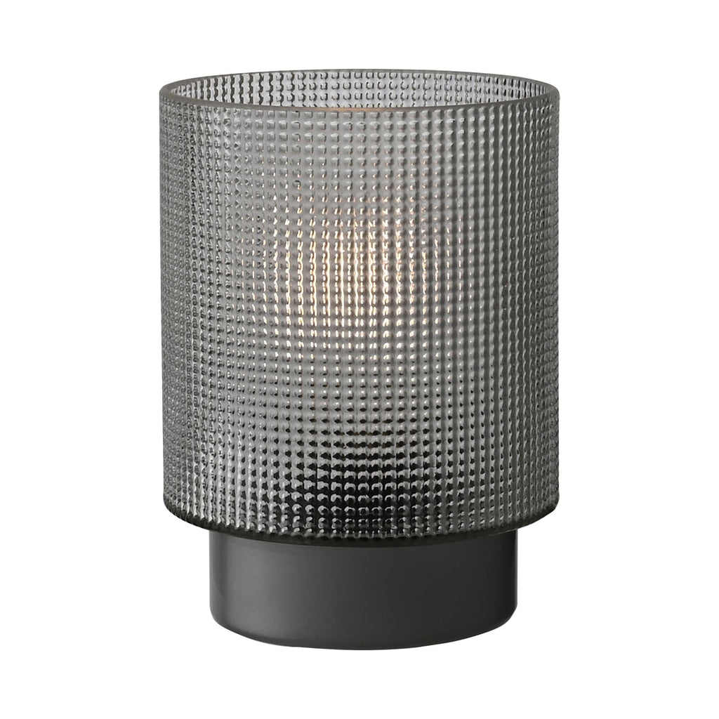 Grey Textured Glass LED Lamp With Silver Base - Lulu Loves Home - Lamps & Lighting