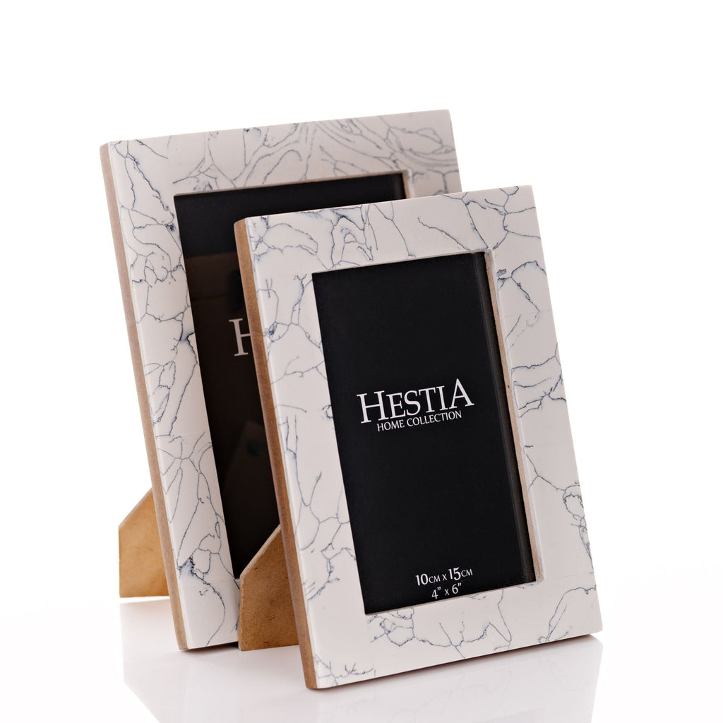 Hestia Black & White Stone Finish Photo Frame - Lulu Loves Home - Photo Frames